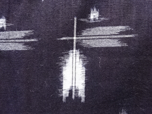  アンティーク　木綿本場久留米絣矢羽根模様着物